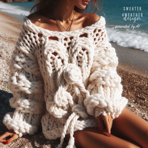 Handmade knitted sweater "Anchor"
