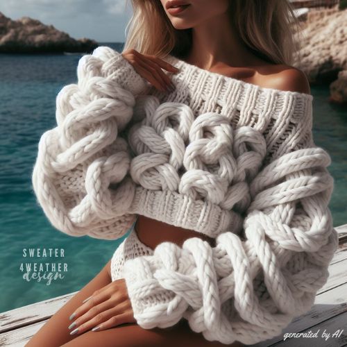 Handmade knitted sweater "Waves"